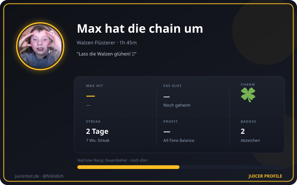 Profil-Karte von Max hat die chain um