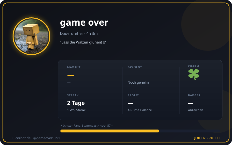 Profil-Karte von game over